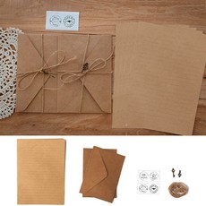 클라이트 빈티지 감성 편지지 세트 스티커 장식 편지봉투, 1세트