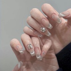 純手工美甲穿戴甲 指甲貼片, 1個, BNP404長T-M碼-長約2.5公分