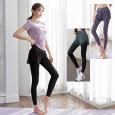 BODYAIR 假兩件式瑜珈褲 九分長腿感運動褲