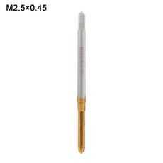 메트릭 HSS 티타늄 코팅 스레드 탭 드릴 비트 스트레이트 플루트 오른손 나사 기계 탭 M2 5 M3 M4 M5 M6 수공구, M2.5X0.45