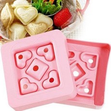 PS樂 創意DIY心形迷你三明治製作器 愛心吐司麵包模具 便攜午餐點心, 1個