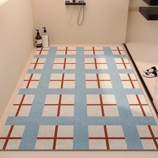 뉴뱅홈 건식 화장실매트 대형 현관 욕실 매트 pvc 코일매트, 1개, 브릭체크