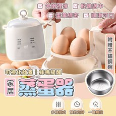 智能預約多功能電煮鍋：六大預設功能，不鏽鋼蒸格，輕鬆製作多種蛋料理, 多功能蒸蛋器+架子