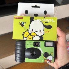 미소샵 필름카메라입문 빈티지포토 일회용카메라 캐릭터디자인, 1개, 포차코 18장, 기본 색상