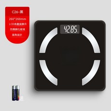 智慧體脂秤 藍芽APP連接 LCD高清顯示 粉色, 黑色, 1個, c26