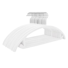 엠토이 어깨뿔 방지 논 슬립 옷걸이, 화이트 + 실버, 25개