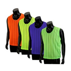 낫소 - 유소년 팀조끼 4칼라, 형광오렌지, 1개