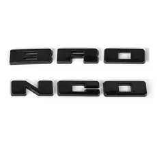 포드 Bronco 2021 용 6 개/대 ABS 자동차 장식 전면 문자 로고 엠블럼 트림 스티커, 01 Black