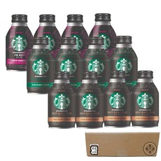 스타벅스 캔커피 3종 4개씩 혼합세트 (카페베로나블랙+파이크플레이스스위트블랙+파이크플레이스블랙), 275ml, 12개