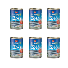 동원 자연산 꽁치 통조림, 6개, 400g