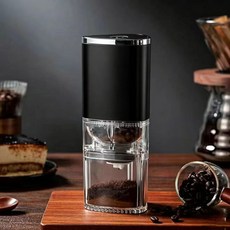 PYHO 커피 그라인더 USB 충전 사무용 원두 그라인더 휴대용 원두 그라인더, 1개, 블랙, 155ml