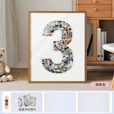 숫자액자 사진프레임 성장기록, E. 월넛 색상 3번, A. A3 사이즈 사진 50장 포함, E. 월넛 색상 3번