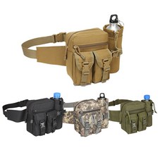 남자 등산 보조 물통 벨트 가방 밀리터리 물병 작업용 주머니 힙색 여행용 큰 대형 허리백, 힙색허리가방 황토, 상세페이지 참조