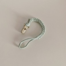 GoGraphy手作奶嘴鏈，編織奶嘴夾，小花布質奶嘴鏈，手工編織，時尚可愛，寶寶必備, 彈性手工編織奶嘴鍊-綠色, 1個