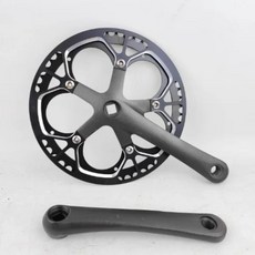 접이식 자전거용 알루미늄 크랭크셋 체인링 블랙, 1. Full Black