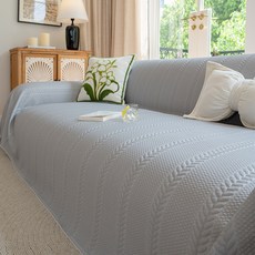 冰絲涼感沙發巾2026新款高級感夏季沙發蓋布巾一整張全蓋毯子涼感豆檸蓋巾-灰色180*420cm, 1件, 涼感豆檸蓋巾-灰色