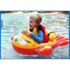 韓國Avalon兒童龍蝦游泳圈，買就送打氣筒，環保PVC材質，遮陽棚防曬, 1個