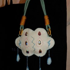 ALICE's CHOice 雲&雨不織布包掛件耳機殻掛飾 DIY手工材料包 可愛雲朵雨滴造型 輕巧耐用, 圖片, 1個