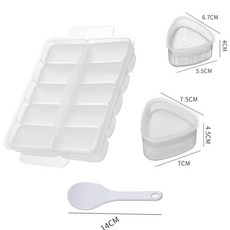 壽司模具 紫菜包飯DIY工具, 1個, 軍艦模具10連體+大小三角【配飯勺】
