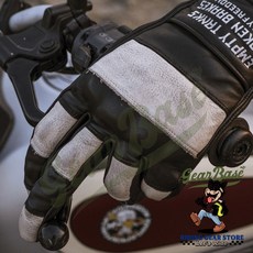【Gear Base 吉兒基地】現貨 HolyFreedom Outlaw Ride 皮革 黑白 逃犯 囚犯 騎士手套, 1個, 復古手套,2XL