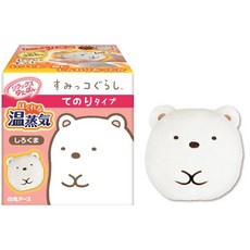 角落生物 蒸氣微波加熱暖暖包 大白熊 貓咪 溫蒸氣 有吉商店, 1個, 角落生物白熊暖暖包