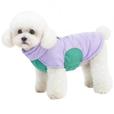 메이플 강아지 패딩 조끼 올인원 하네스 고리 애견옷 겨울옷 아우터 소형견 중형견 반려견 의류, 1개, 퍼플