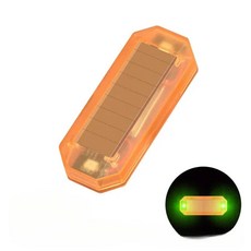 자동차 태양 미니 경고등 야간 오토바이 전기 자전거 테일 라이트 후면 스트로브, 11. orange green, 1개