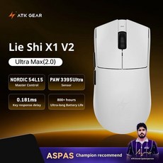 블레이징 스카이 X1 V2 트라이 무선 마우스 모드 Paw3950 Paw3395, Max White