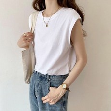 스트링 루즈핏 추천 민소매 티셔츠 꾸안꾸 끈나시 면