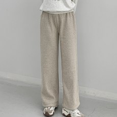 [행복여] 소프트 터치 융기모 안감 밴딩 와이드 팬츠