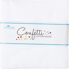 컨페티 코튼 라일리 화이트 5인치 스태커 42 스퀘어 참 팩 블레이크 5-120-RWHITE-42, 5 Inches, White