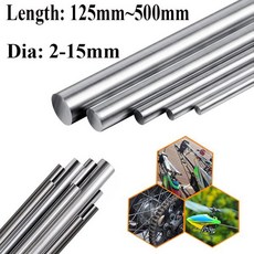 304 스테인레스 스틸 막대 직경 2mm 선형 샤프트 접지 바, [00] 330mm, [00] 10mm 1pcs