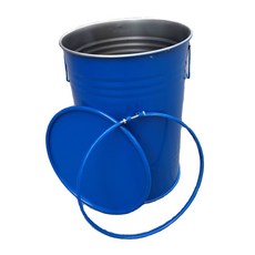 하얀 드럼통 철제 저장 스틸 소각통 산업용 작업용 기름통 밀폐형 흰색 화로, 블루 오픈 탑