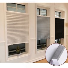 화이트 암막 블라인드 무타공 사무실용 창문가리개 수직 조절형
