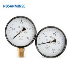 압력계 1 6 PT 범용 공압 63mm 게이지 1/4 MPa 인치 GMTB 호환 공기압 NBSANMINSE, 01 5PCS, PT Thread B Type 1-4