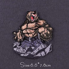 의류 용 히피 록 펑크 패치 Thermoadhesive Patches 의류에 패치에 철 동물 줄무늬 Japan Fox Mask Patch, PE5683CT, 1개
