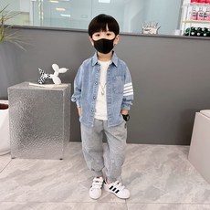 男童牛仔襯衫春鞦季2025新款中小兒童韓版帥氣男孩洋氣襯衫薄外套