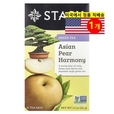 Stash Tea 오가닉 허브 티 아시아 배 하모니 녹차 18개입 34g 1개