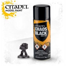 【Citadel】模型噴漆 Chaos Black 黑色底漆噴罐, 1個