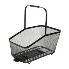 Topeak Urban 메탈 메시 후면 바스켓 (블랙) - 멀티 마운트 패널 디자인의 24L 대용량 자전거 바구니 QuickTrack 2.0 / MIK/Racktime 랙 호, 투픽 도시 메탈 메시 후방 바구니 (검정색) – 24리