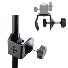 C자형 클립 클램프 마운트 카메라 조명 플래시 라이트, 1개