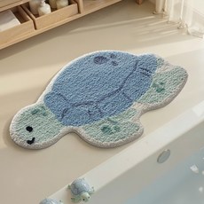 DEXI 부드러운 도톰 극세사 욕실 화장실 현관 미끄럼방지 논슬립 프리미엄 욕실 발매트, 꼬마 거북이