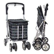 【海夫健康生活館】置物大空間保暖袋設計銀髮族購物助行車 風鈴綠葉(NO.68-103), 1個