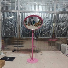 대형 볼록 거울 반사경 인테리어 화물차 봉고 실내용, 핑크 2m 아연도금 튜브+받침대