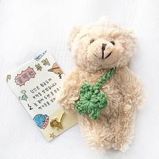 MESSA 행운의 네잎클로버 곰돌이키링 합격기원도끼부적, 1개, 3.브라운베어_도끼부적, 12cm