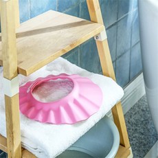 콩군하우스 크기조절 샴푸캡 아기샤워캡, 귀마개형 핑크, 1개, 핑크