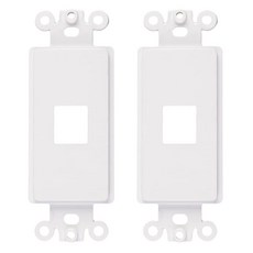 ChaossCo 데코레이터 브러시 패스스루 월 플레이트 삽입물 5팩 화이트, 2 Pack, 3 Ports