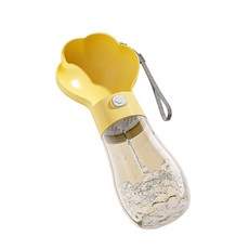 템파 강아지 찹찹 물병 산책 원터치 일체형 물그릇 고양이 휴대용, 1개, 옐로우