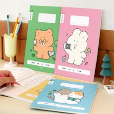 로즈비에 저학년 줄 노트 4권 줄노트, 핑크세트