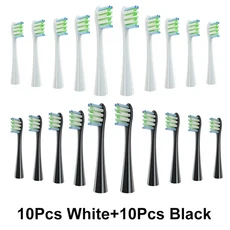 Oclean 전동 칫솔용 교체용 브러시 헤드 Soft Bristle X/ PRO/ Z1 Sonic에 맞는, 10 10 white 10 black